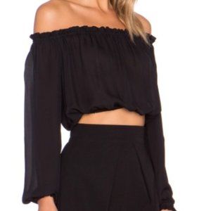 Elizabeth and James Off the Shoulder Crop Top XXS